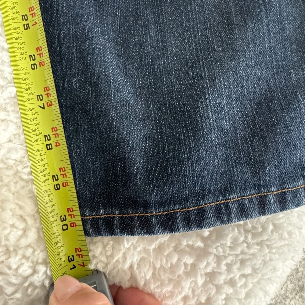 Lands End Jeans Mens 38x31 Dark Wash Denim Traditional Fit Tapered Leg